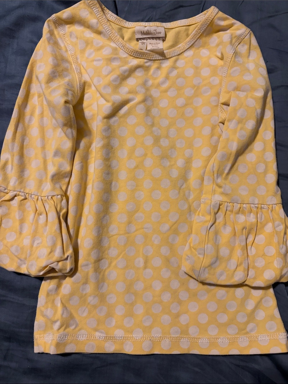Matilda Jane Yellow and White Polka Dot Long Sleeve Tee